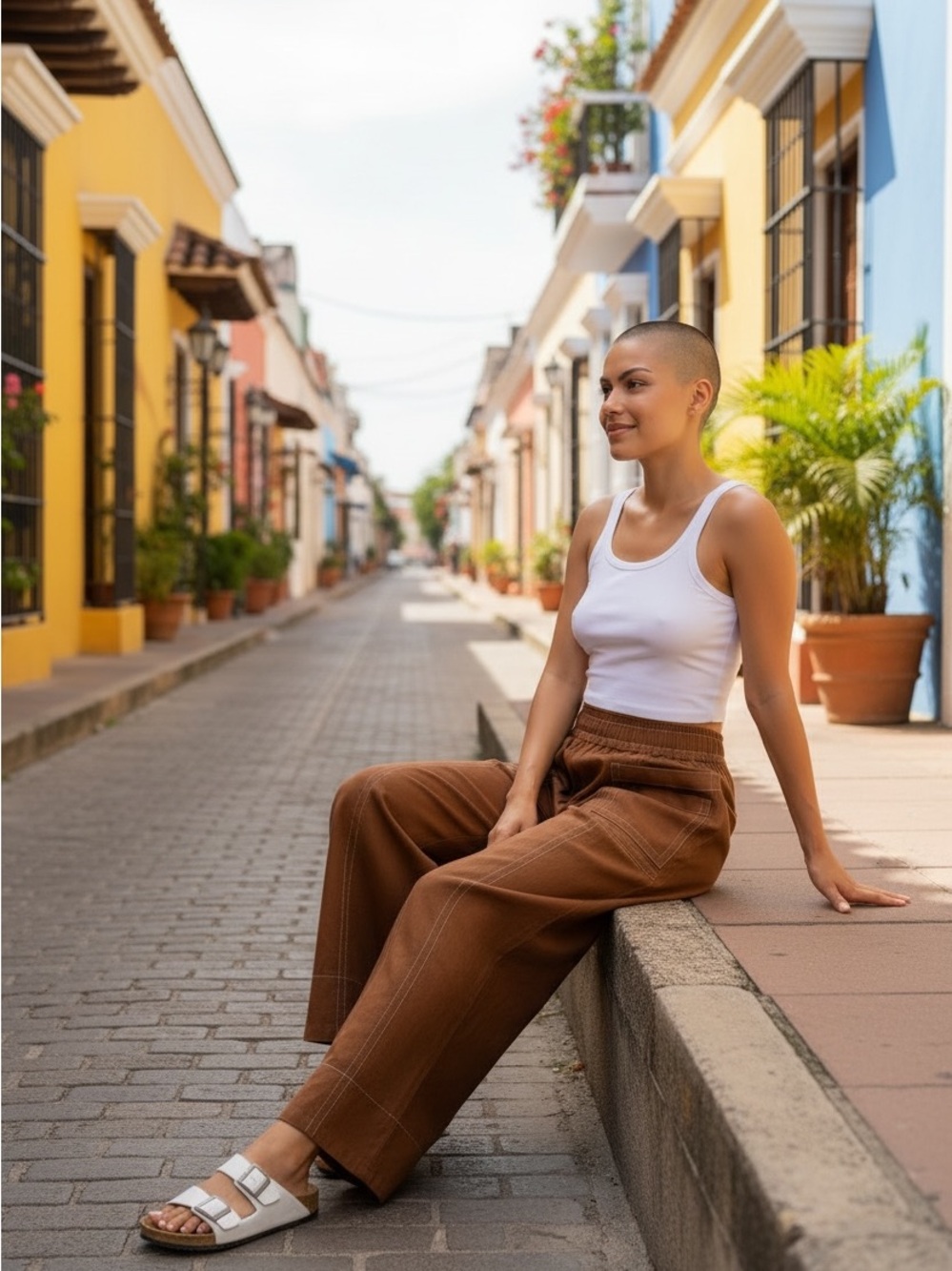 High-Rise Wide-Leg Utility Pants in Brown - Picture 5 of 10